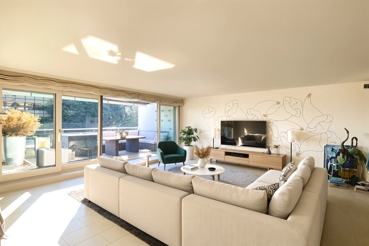 Rare à la vente – Duplex d’exception avec jardin et vue imprenable sur les montagnes