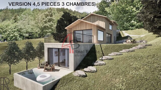 Villa contemporaine de 4,5 pièces – 3 chambres, forêt privée et vue panoramique – Chemin-Dessus (Val de Bagnes)