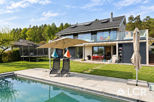 Maison d'architecte - Vue sur le lac et les Alpes - Jardin - Piscine
