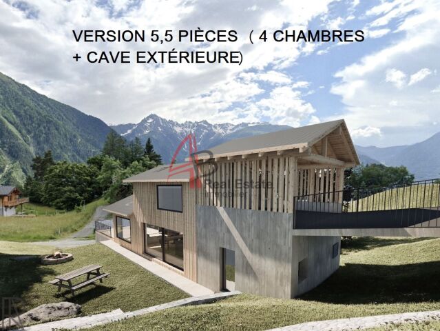 Villa contemporaine de 5,5 pièces – 4 chambres, cave extérieure, forêt privée et vue panoramique – Chemin-Dessus (Val de Bagnes)